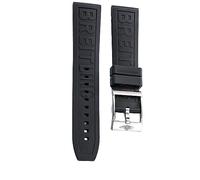 dayeer Für Breitling Navitimer Avenger Silikon-Uhrenarmband mit Dornschließe, 22 mm, 24 mm, schwarzes dunkelblaues Armband (Color : Black pin buckle, Size : 22mm)