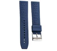 dayeer Für Breitling Navitimer Avenger Silikon-Uhrenarmband mit Dornschließe, 22 mm, 24 mm, schwarzes dunkelblaues Armband (Color : Blue pin buckle, Size : 24mm)