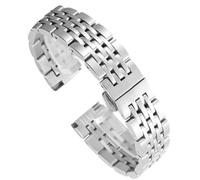 dayeer Geeignet für Tissot Le Locle T41 Sieben-Perlen-Uhrenarmband aus flachem, massivem Edelstahl mit Butterfly-Schnalle als Ersatz für Uhrenarmbänder (Color : Silver, Size : 20mm)