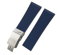 dayeer Geflochtenes Silikon-Uhrenarmband für Breitling Navitimer Avenger Superocean Blackbird Reconnaissance(Blue silver2,24mm)