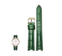 dayeer Gekerbtes Lederarmband für GC PASHA DE Herren- und Damen-Spezialarmband für Rossini(Greenr,22-14mm)