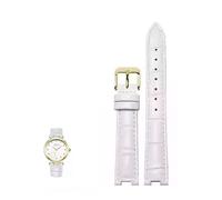 dayeer Gekerbtes Lederarmband für GC PASHA DE Herren- und Damen-Spezialarmband für Rossini(Whiteg,18-9mm)