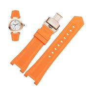 dayeer Gekerbtes Silikon-Uhrenarmband für GC PASHA, schwarz-weißes Armband, Armbanduhr(Orange rose,18-10mm)