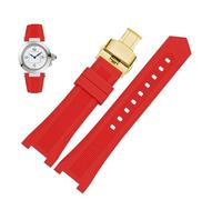 dayeer Gekerbtes Silikon-Uhrenarmband für GC PASHA, schwarz-weißes Armband, Armbanduhr(Red gold,24-14mm)