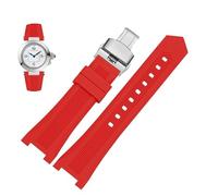 dayeer Gekerbtes Silikon-Uhrenarmband für GC PASHA, schwarz-weißes Armband, Armbanduhr(Red silver,24-12mm)