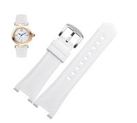 dayeer Gekerbtes Silikon-Uhrenarmband für GC PASHA, schwarz-weißes Armband, Armbanduhr(White C silver,20-12mm)