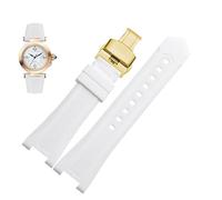 dayeer Gekerbtes Silikon-Uhrenarmband für GC PASHA, schwarz-weißes Armband, Armbanduhr(White gold,24-14mm)