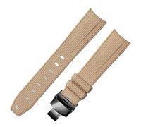 dayeer Gummi-Uhrenarmband für Omega, 20 mm, für Rolex, geflochtenes Muster(Light coffeeb2)