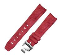 dayeer Gummi-Uhrenarmband für Omega, 20 mm, für Rolex, geflochtenes Muster(Reds2)