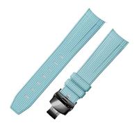 dayeer Gummi-Uhrenarmband für Omega, 20 mm, für Rolex, geflochtenes Muster(Sky blueb2)