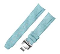 dayeer Gummi-Uhrenarmband für Omega, 20 mm, für Rolex, geflochtenes Muster(Sky blues2)