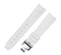dayeer Gummi-Uhrenarmband für Omega, 20 mm, für Rolex, geflochtenes Muster(Whites2)