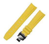 dayeer Gummi-Uhrenarmband für Omega, 20 mm, für Rolex, geflochtenes Muster(Yellowb2)