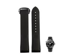 dayeer Gummiarmband für Omegas neues Seamaster 300 Speedmaster Planet Ocean 600 Silikonarmband(Blackb,22mm)