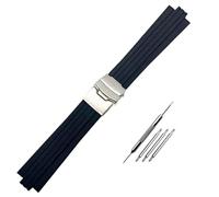 dayeer Gummiarmband für Oris Aquis 7330 7740 Uhrenarmband konvexes Armband(Blue-silver,24mm-12mm)