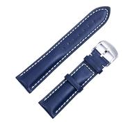 dayeer Italienisches Lederuhrenarmband für Breitling Pilot Avenger Chronomat Superocean Heritage Series(Blue letter silver 1,22mm)