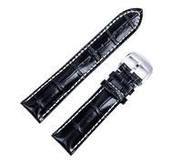 dayeer Italienisches Lederuhrenarmband für Breitling Pilot Avenger Chronomat Superocean Heritage Series(Black letter silver 2,24mm)