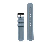 dayeer Kautschuk Uhrenarmband mit Dornschließe passend für Cartier Ballon Bleu Black Warrior(Grayb,20 * 12mm)