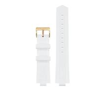 dayeer Kautschuk Uhrenarmband mit Dornschließe passend für Cartier Ballon Bleu Black Warrior(Whiteg,16 * 8mm)