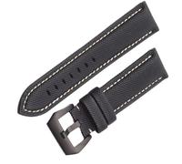 dayeer Kohlefaser-Nylon-Canvas-Uhrenarmband für TAG Herren-Armbanduhrenarmband (Color : Black white Black, Size : 22mm)