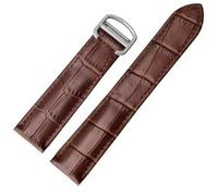 dayeer Lederarmband Für Cartier Tank Solo Fashion Armband(Brown-silver,22mm)