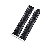 dayeer Lederarmband für Omega Seamaster 300 150 Speedmaster 007 AT150 Braunes Uhrenarmband Faltschließe 19mm 20mm 22mm (Color : A Black-no bukcle, Size : 19mm)