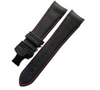 dayeer Lederarmband mit gebogenem Ende und Schmetterlingsverschluss für Tissot 1853 Couturier T035 T035627A T035410A T035617A(Redb,23mm)