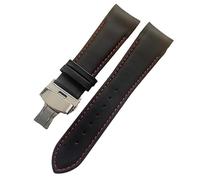 dayeer Lederarmband mit gebogenem Ende und Schmetterlingsverschluss für Tissot 1853 Couturier T035 T035627A T035410A T035617A(Reds,23mm)