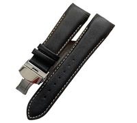dayeer Lederarmband mit gebogenem Ende und Schmetterlingsverschluss für Tissot 1853 Couturier T035 T035627A T035410A T035617A(Browns,24mm)