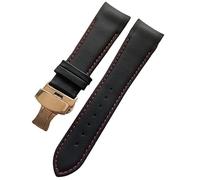 dayeer Lederarmband mit gebogenem Ende und Schmetterlingsverschluss für Tissot 1853 Couturier T035 T035627A T035410A T035617A(Redg,23mm)