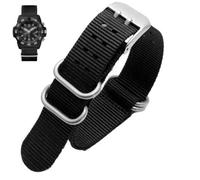 dayeer Nylon-Uhrenarmband für Luminox 3051 3150 Uhrenarmband wasserdichtes Sport-Armband(B-black silver,23mm)