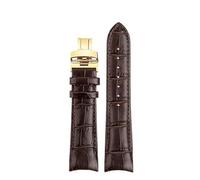 dayeer Rindsleder Leder Curved Interface Armband Für Mido BELLUNA M024407A M024630a M024 uhr Strap(Brown-Gold,20mm)