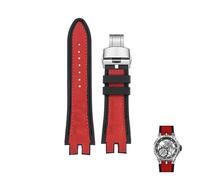 dayeer Silikon-Gummi-Uhrenarmband für Roger Dubuis Strap EXCALIBUR King Armband Armband(Red silver)