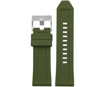 dayeer Silikon-Uhrenarmband für Diesel DZ4496 DZ4427 DZ4487 DZ4323 DZ4318 DZ4305 Herrenuhren Armband(Green silver buckle,26mm)