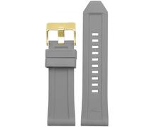 dayeer Silikon-Uhrenarmband für Diesel DZ4496 DZ4427 DZ4487 DZ4323 DZ4318 DZ4305 Herrenuhren Armband(Grey gold buckle,26mm)