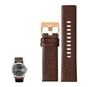 dayeer Uhrenarmbänder aus echtem Leder für Diesel DZ4323 DZ1657 DZ4318 Herren-Uhrenarmband mit Lychee-Maserung(Brownr,26mm)