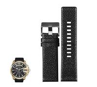 dayeer Uhrenarmbänder aus echtem Leder für Diesel DZ4323 DZ1657 DZ4318 Herren-Uhrenarmband mit Lychee-Maserung(Blackb,26mm)