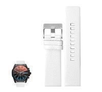 dayeer Uhrenarmbänder aus echtem Leder für Diesel DZ4323 DZ1657 DZ4318 Herren-Uhrenarmband mit Lychee-Maserung(Whites,26mm)