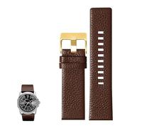 dayeer Uhrenarmbänder aus echtem Leder für Diesel DZ4323 DZ1657 DZ4318 Herren-Uhrenarmband mit Lychee-Maserung(Browng,26mm)
