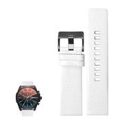 dayeer Uhrenarmbänder aus echtem Leder für Diesel DZ4323 DZ1657 DZ4318 Herren-Uhrenarmband mit Lychee-Maserung(Whiteb,26mm)