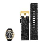 dayeer Uhrenarmbänder aus echtem Leder für Diesel DZ4323 DZ1657 DZ4318 Herren-Uhrenarmband mit Lychee-Maserung(Blackg,26mm)