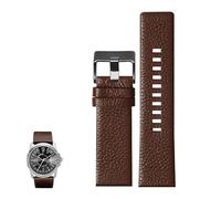 dayeer Uhrenarmbänder aus echtem Leder für Diesel DZ4323 DZ1657 DZ4318 Herren-Uhrenarmband mit Lychee-Maserung(Brownb,26mm)