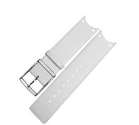 dayeer Uhrenarmband aus echtem Leder für die CK KOV231 KOV232-Serie, speziell gebogene Kanten, ultradünnes Uhrenarmband aus Rindsleder für Männer und Frauen, 22 mm(White-silver)