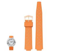 dayeer Uhrenarmband aus Gummi mit konvexer Kerbe für Cartier Ballon Bleu Black Knight Black Warrior(Orangp1,22-14mm)