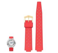 dayeer Uhrenarmband aus Gummi mit konvexer Kerbe für Cartier Ballon Bleu Black Knight Black Warrior(Redg1,20-12mm)