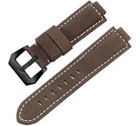 dayeer Uhrenarmband aus mattiertem Leder für TIMEX Tidal T2N720/T2N72, konvexe Schnittstelle, Rindslederarmband(Brown black clasp,16mm)