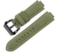 dayeer Uhrenarmband aus mattiertem Leder für TIMEX Tidal T2N720/T2N72, konvexe Schnittstelle, Rindslederarmband(Green black clasp,16mm)