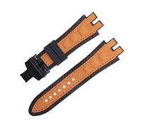 dayeer Uhrenarmband aus mattiertem Wildleder für Roger Dubuis EXCALIBUR King Uhrenarmband mit weicher Gummibasis(Orangeb b)