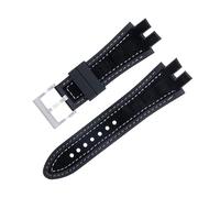 dayeer Uhrenarmband aus mattiertem Wildleder für Roger Dubuis EXCALIBUR King Uhrenarmband mit weicher Gummibasis(White blacks a)