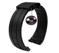 dayeer Uhrenarmband mit gebogenem Ende für Mido M005430A M005614A, Gummiarmband für Citizen(Blackb2,23mm)